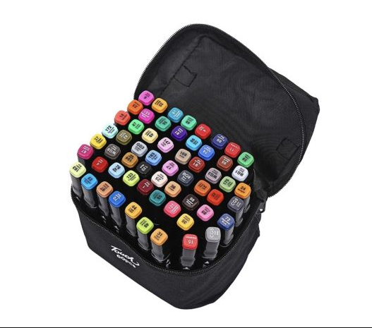 Set 48 Markere, 2 Capete “Subtire Si Gros”, Cu Geanta De Depozitare, Carioci Multicolore