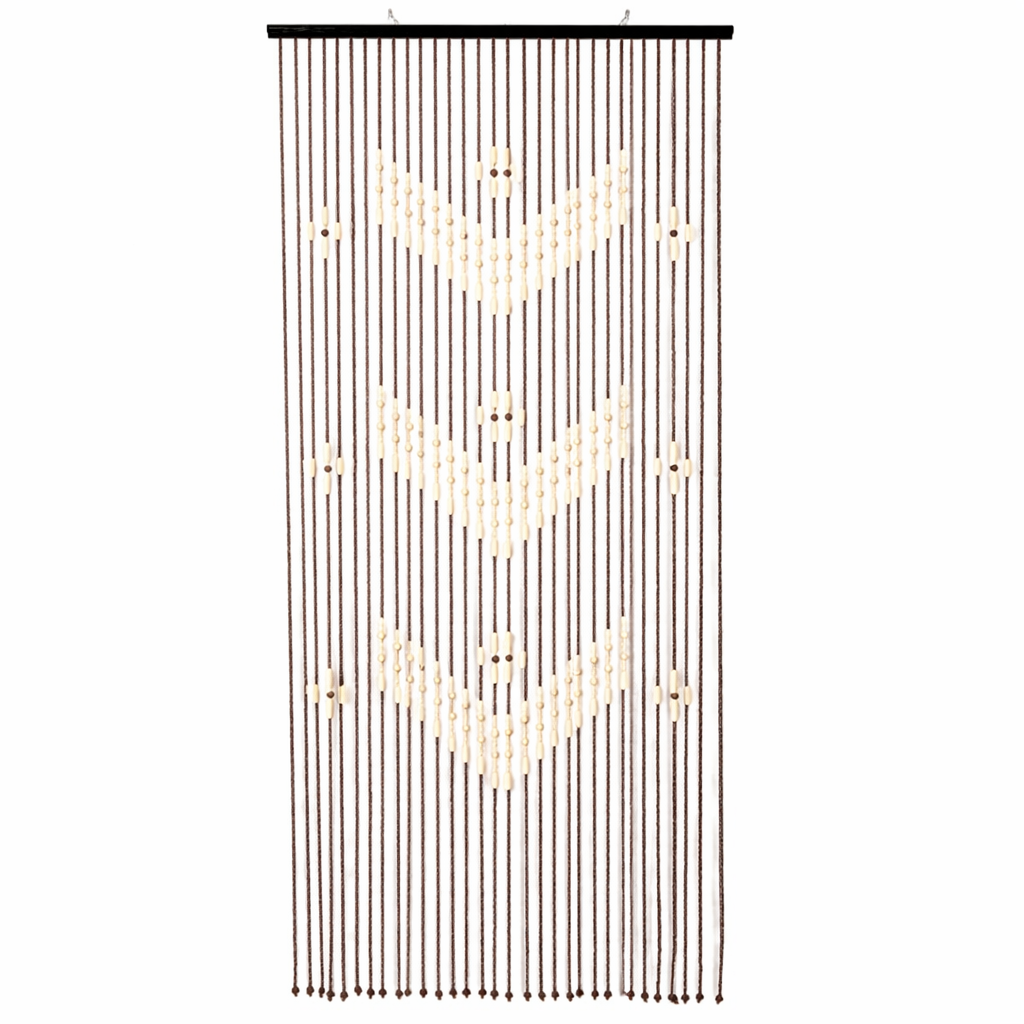 Perdea Usa Margele Lemn 90x180 Cm | 52 Siraguri | Design Boho Natural | Ventilatie Si Intimitate