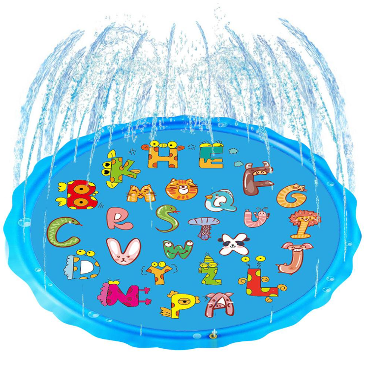 Piscina gonflabila cu stropitoare SummerFun, diametru 170 cm, litere, albastru