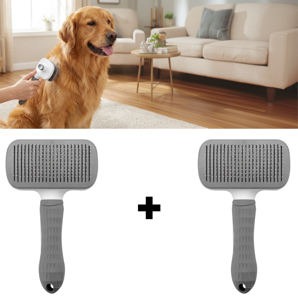 Promotie 1+1 Perie Pentru Caini Si Pisici | Auto-Curatare | Indeparteaza Substratul | Pentru Par Scurt Si Lung