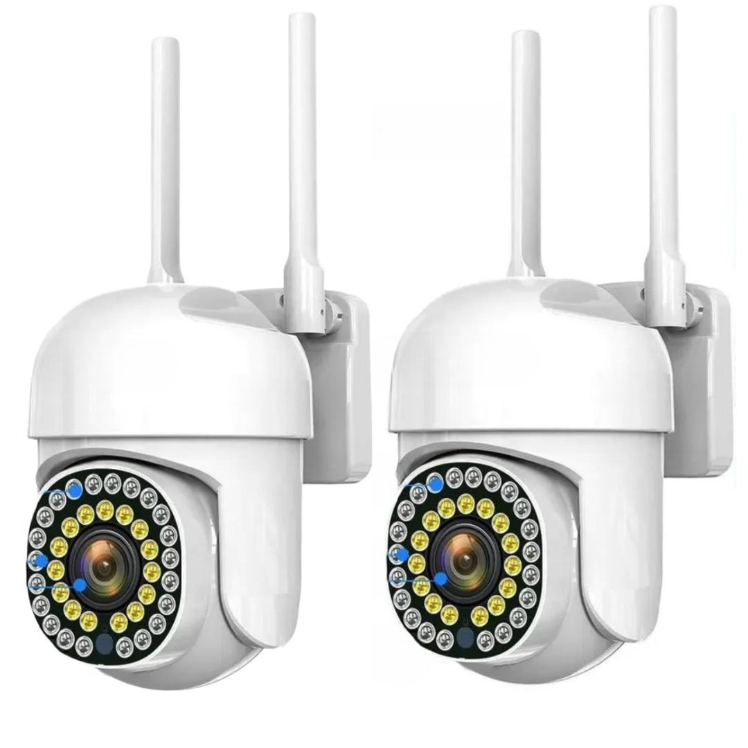 Set 2 Camere Supraveghere WiFi Full HD | Vedere Nocturna Color | Detectie Miscare PIR | Control Telefon | Audio Bidirectional | IP66