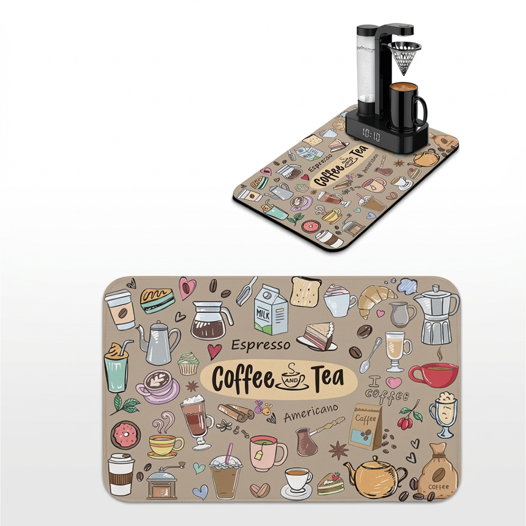 1+1 PROMO Covoras Cafea / Scurgere Vase | Super Absorbant | Antiderapant | Protectie Blat Bucatarie | Multifunctional
