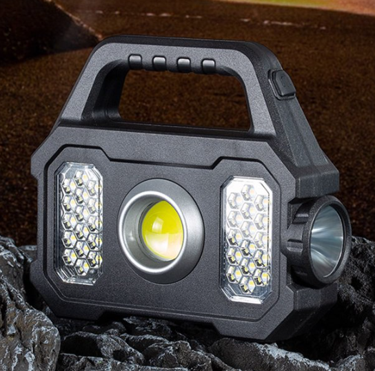 Lanterna solara cu proiector lateral cob si incarcare usb