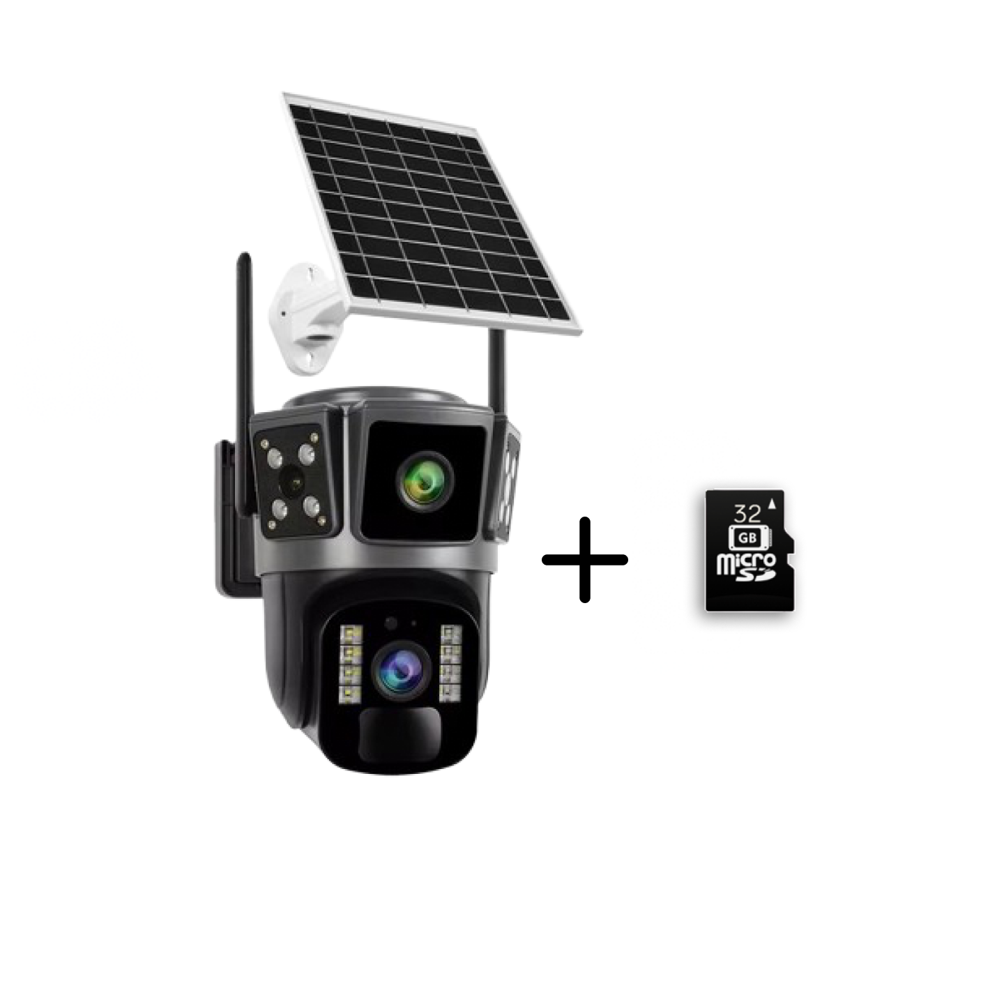 Camera Supraveghere cu Panou Solar, UltraHD, 360, Conexiune 4G,  Night Vision, Detectie Umana, Acoperire totală + Card Memorie Cadou