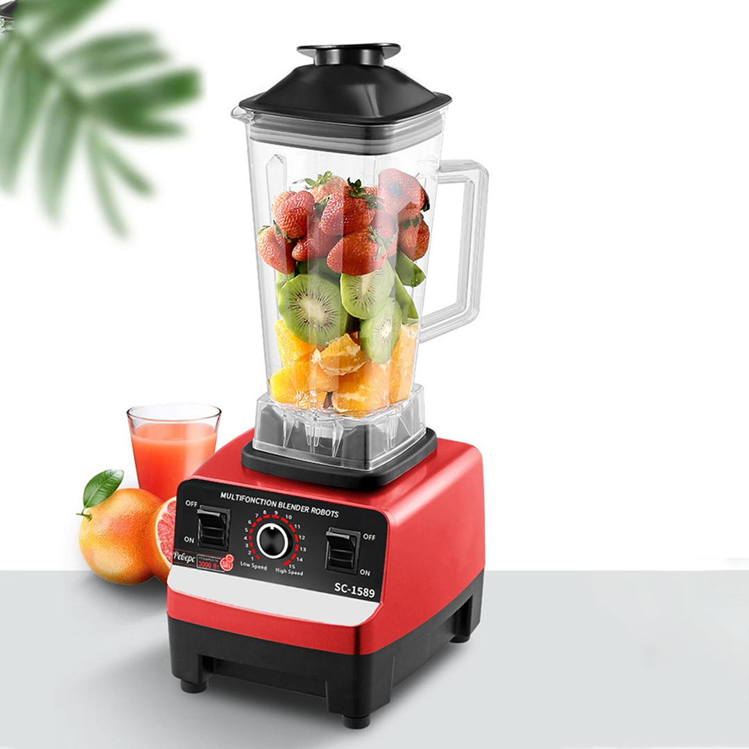 Blender Profesional 4500W 2.5L | 15 Viteze 32000 RPM | 2 In 1 Cu Rasnita | Lame Inox | Zdrobire Gheata