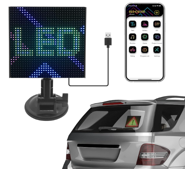 Ecran Smart cu LED,  Aplicatie, Bluetooth Android & iOS, Multiple Animatii