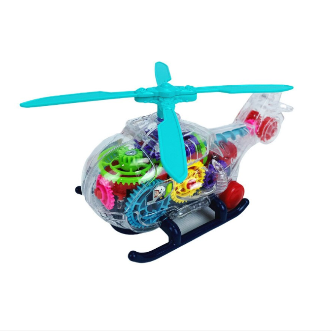 Elicopter de jucarie cu sunete si lumini, carcasa transparenta