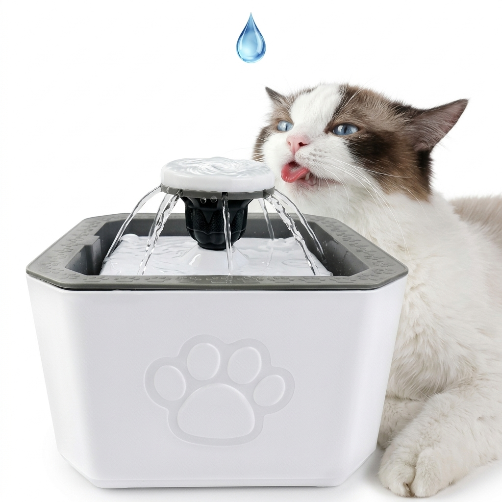 Fantana Apa Animale 1L | Pentru Pisici Si Caini Mici | Apa Circulanta | Design Compact | Usor De Curatat