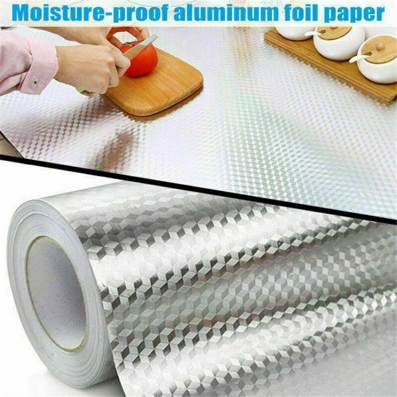 Folie de aluminiu autoadeziva bucatarie 60 x 300 cm