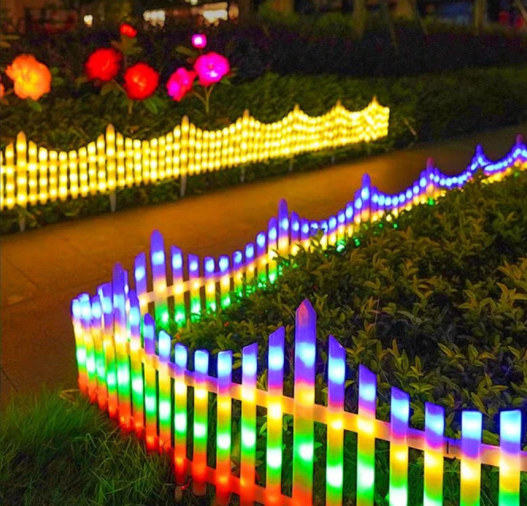 Gard decorativ cu leduri alb cald sau multicolor, 3 M, 8 moduri de iluminare, interconectabil