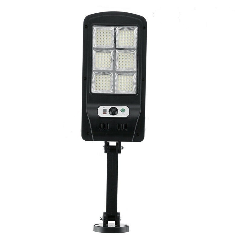 Lampa solara stradala 225 LED SMD, cu senzor de miscare, panou solar incorporat, brat de montare inclus si telecomanda cu functii multiple de setare a intensitatii luminoase si timpului de functionare Aden