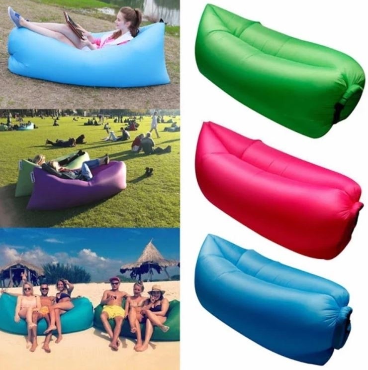 Set 3 x Saltea gonflabila Lazy Bag umflare cu aer