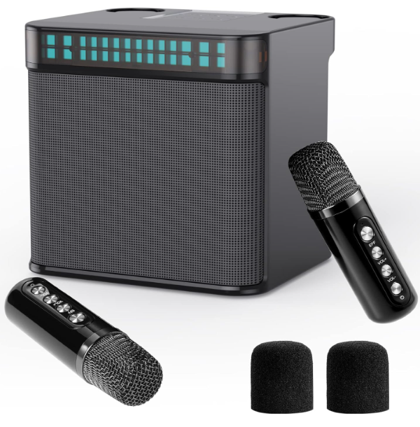 Boxa bluetooth portabila cu doua microfoane wireless, Karaoke, Bluetooth