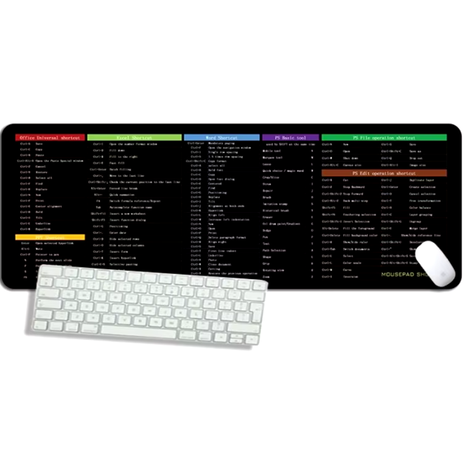 1 + 1 GRATIS - Mousepad Gaming, Combinatii taste, 30x60cm, Negru