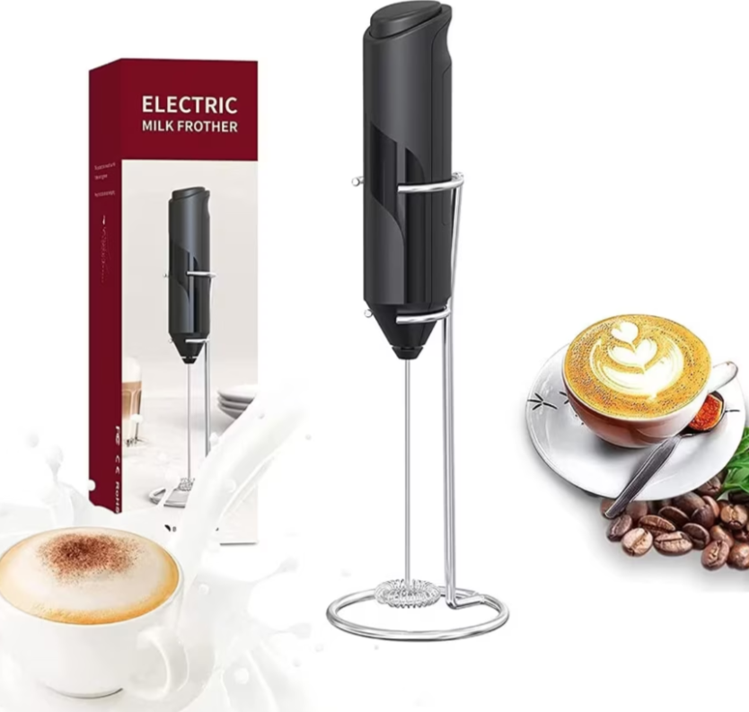 Spumant electric pentru lapte, reincarcabil, cu suport 