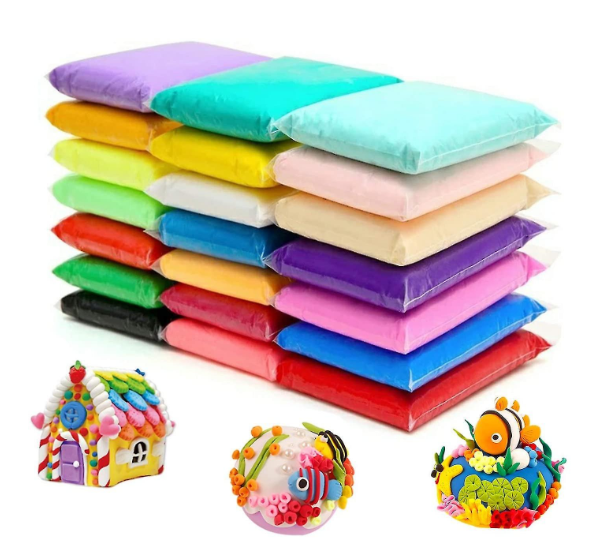 Plastilina Super Light Clay 24 culori cu ustensile de modelat