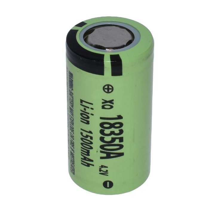 Set 2 Acumulatori. XQ-18350A Li-Ion 1500 mAh, 4.2V, Bornă Pozitivă Plată
