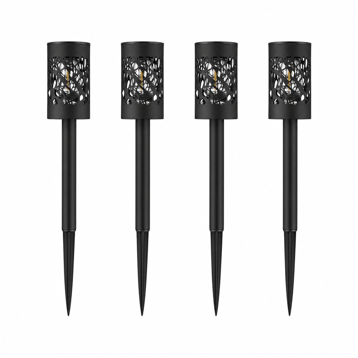 Set 4 Lampi Solare LED Gradina | 3000K Lumina Calda | Senzor Automat | IP65 | 32 cm