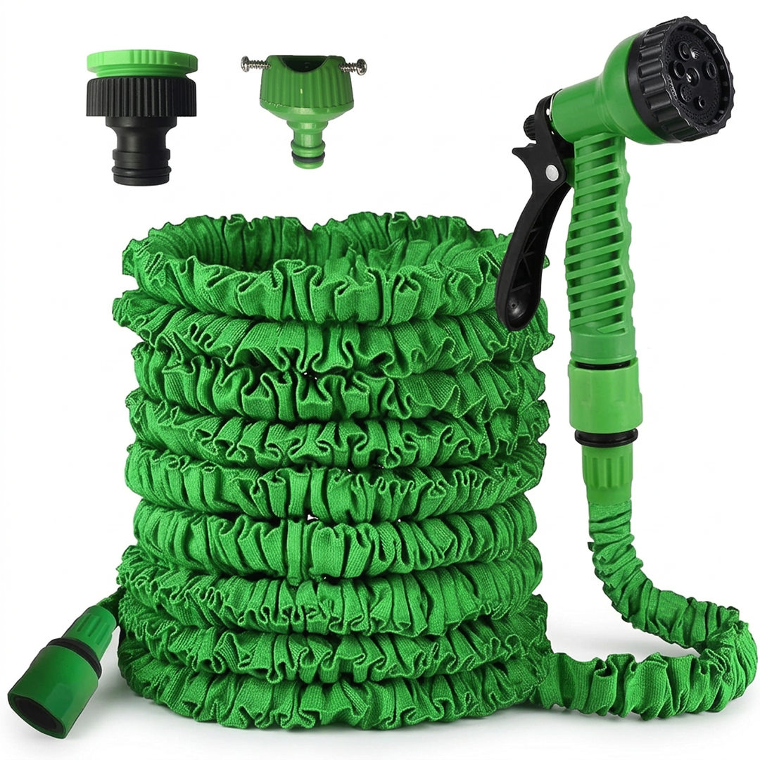 Furtun Extensibil Gradina 60m | 3X Expandabil | Pistol 7 Functii | Usor si Rezistent | Verde