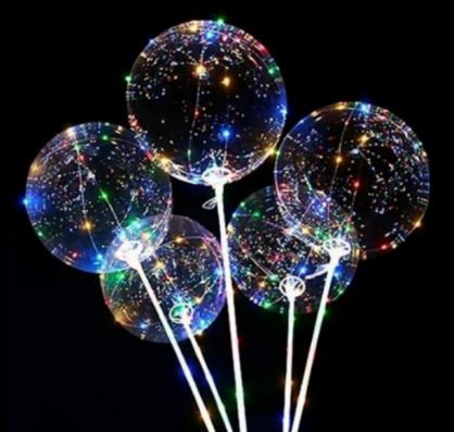   Set 5 baloane iluminate LED, multicolor