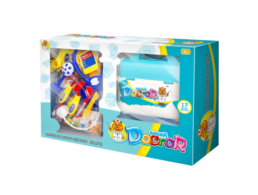 Set trusa medicala de urgenta, cu ustensile pentru doctor , 17 piese de joaca, multicolor