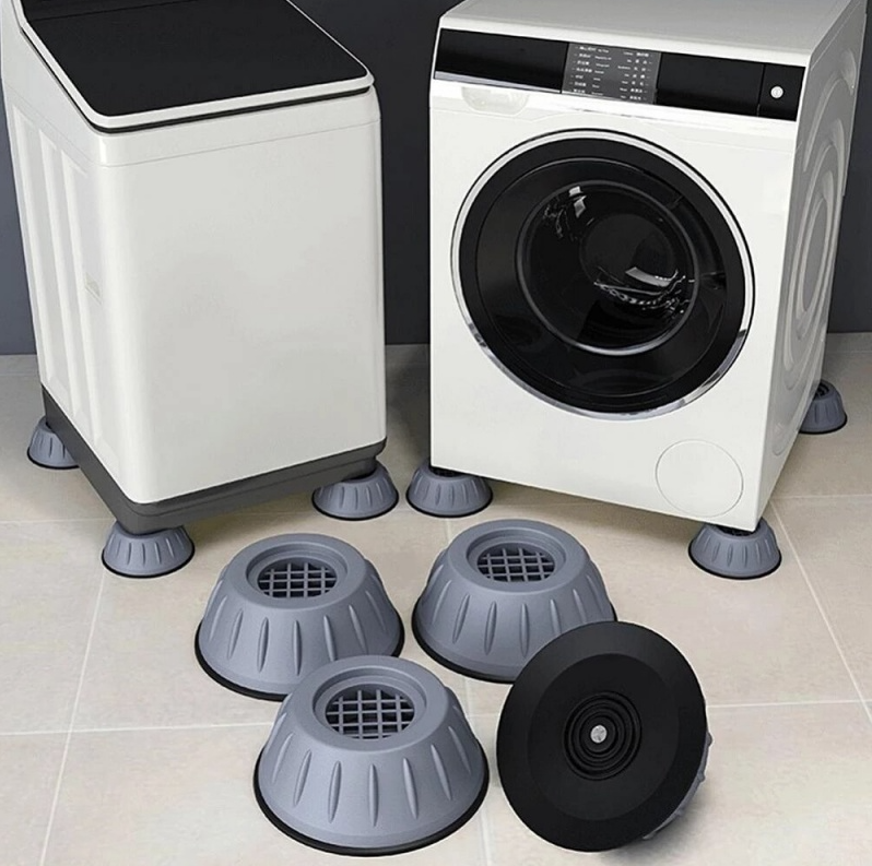 Set de 4 picioruse, anti-zgomot si antiderapante, suporti amortizare vibratii masina de spalat, amortizoare uscator de rufe, frigider, mobilier