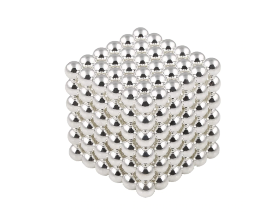 Puzzle neocube , 216 bile magnetice , argintiu , suport inclus Aden