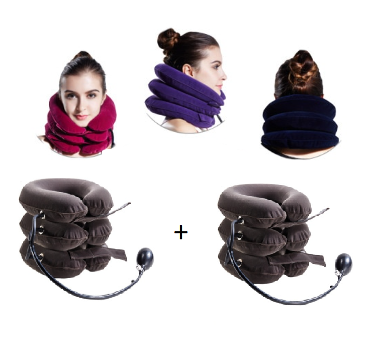 1 + 1 GRATIS Guler Cervical , Corectia coloanei, Eliminarea durerilor cervicale, Gonflabil, 3 camere