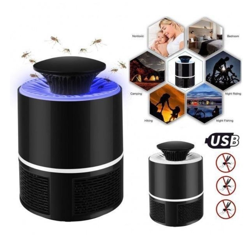 1 + 1 PROMO - Lampa UV impotriva tantarilor Killer Mosquito, repicipient colectare integrat, Negru