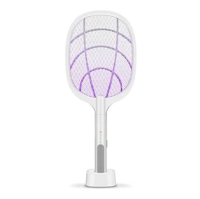 Paleta electrica anti tantari si insecte 2IN1cu lumina inclusa, stativ birou, utilizare manuala sau automata acumulator 400mAh 