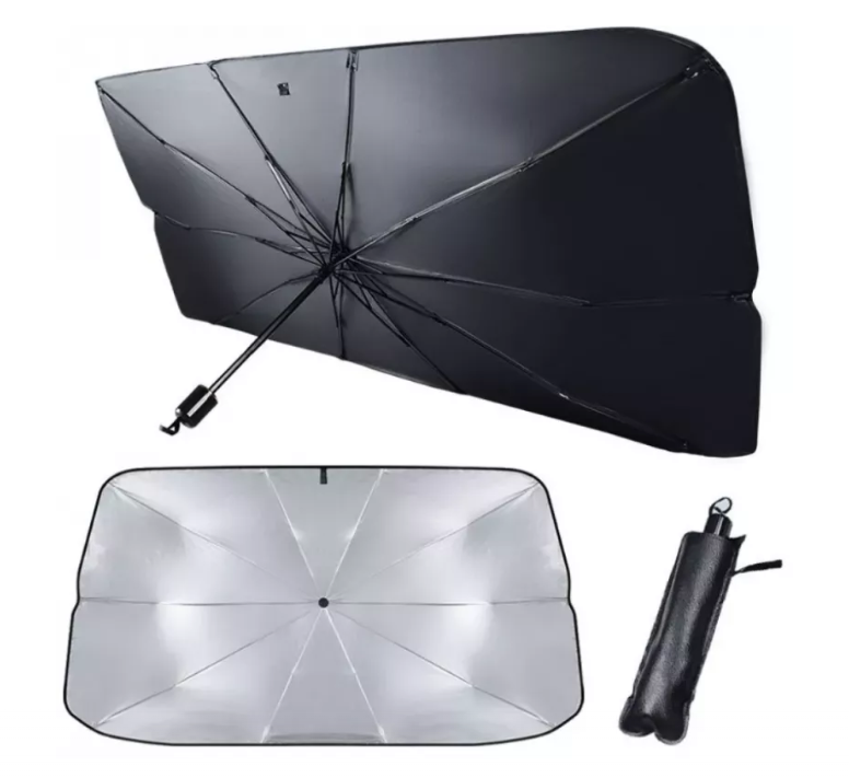 Parasolar pliabil tip umbrela pentru parbrizul masinii