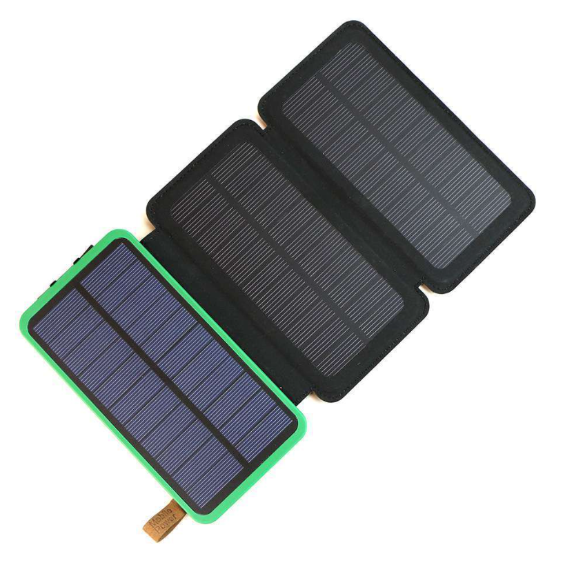 Acumulator extern 20000 mAh cu 3 panouri solare pliabile, impermeabil, portabil