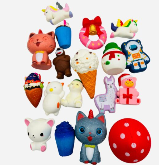 Set 3 Jucarii Squishy cu revenire lenta, multicolore