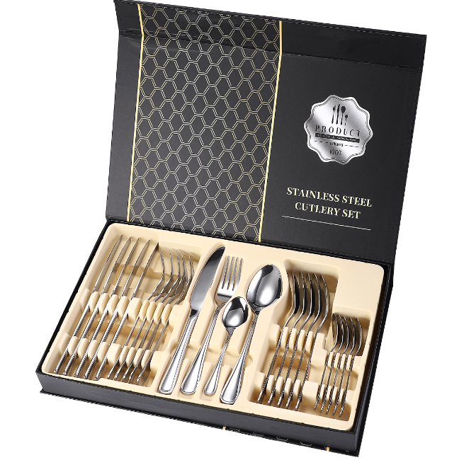 Set de 24 tacamuri Stainless, otel inoxidabil, argintiu, 6 persoane