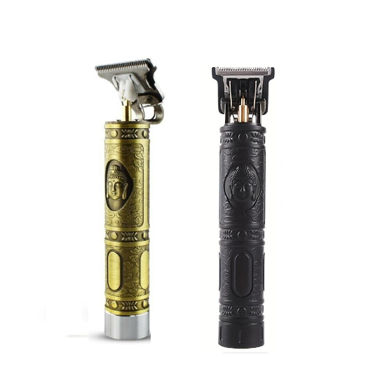 1 + 1 GRATIS - Aparat de tuns profesional, reincarcabil, fara fir, Buddha, auriu  + Aparat electric de tuns/conturare, reincarcabil, fara fir, Buddha, negru