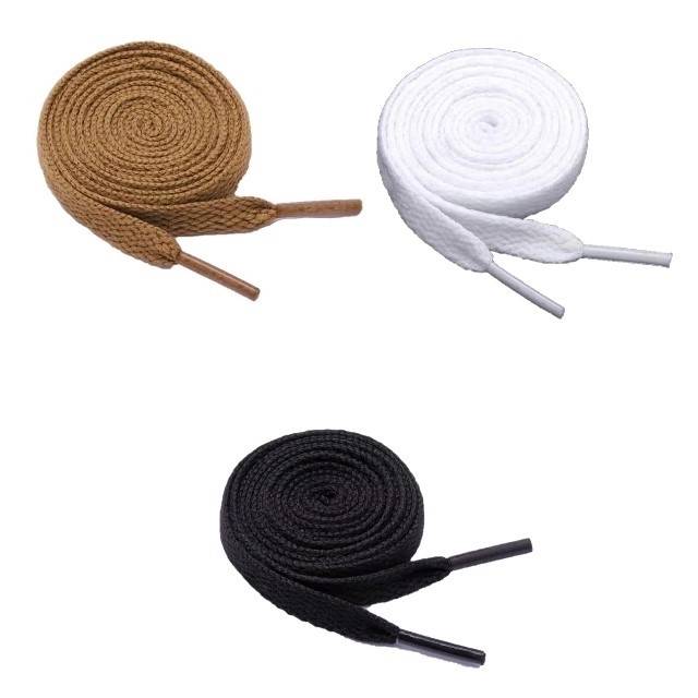 Set 3 sireturi pentru incaltaminte Alb/Negru/Maro