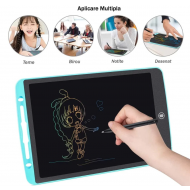 Tableta LCD electronica 10 inch, scrie si sterge, creion multicolor