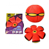 Minge zburatoare transformabila in disc, cu iluminare LED, Frisbee, 2 moduri de joaca