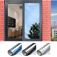 Folie reflexiva pentru geamuri interioare, cu efect de oglinda, protectie solara UV, 60x300 cm, Aden