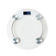 Cantar corporal, display LCD, inchidere automata, indicator baterie, 150 kg, Sticla transparenta, Patrat/Rotund( depinde de stuc)