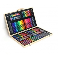 Set 180 piese pentru desen pentru copii sau adulti, creioane colorate, vopsele si markere, cu geanta de transport