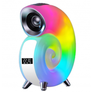 Lampa RGB forma de cochilie, cu ceas cu alarma, lumina si sunet, difuzor Bluetooth