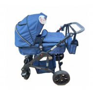 Carucior 2in1 Transformabil, Suspensii, Landou reversibil si Sport, Cadru Negru Metalic, Pliabil