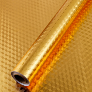 Folie de aluminiu autoadeziva bucatarie, aurie, model cu patratele, 60 x 300 cm