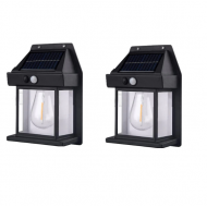 1 + 1 GRATIS - Lampa solara bec de perete LED cu senzor de miscare