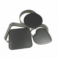 Set de 3 forme pentru prăjituri- formă rotundă, pătrată și inimă
