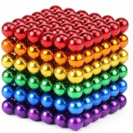 Bile Magnetice AntiStres Neocube, mix 6 culori, multicolor, 5 mm, 128 bile, Aden