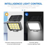 Proiector solar 12 COB senzor de lumina si miscare, cu panou, HS-8021