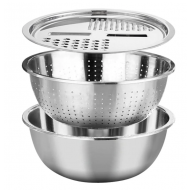 Bol din inox cu strecuratoare si razatoare