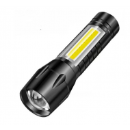 Lanterna reincarcabila cu Zoom, USB, Camping, Negru/Galben Aden